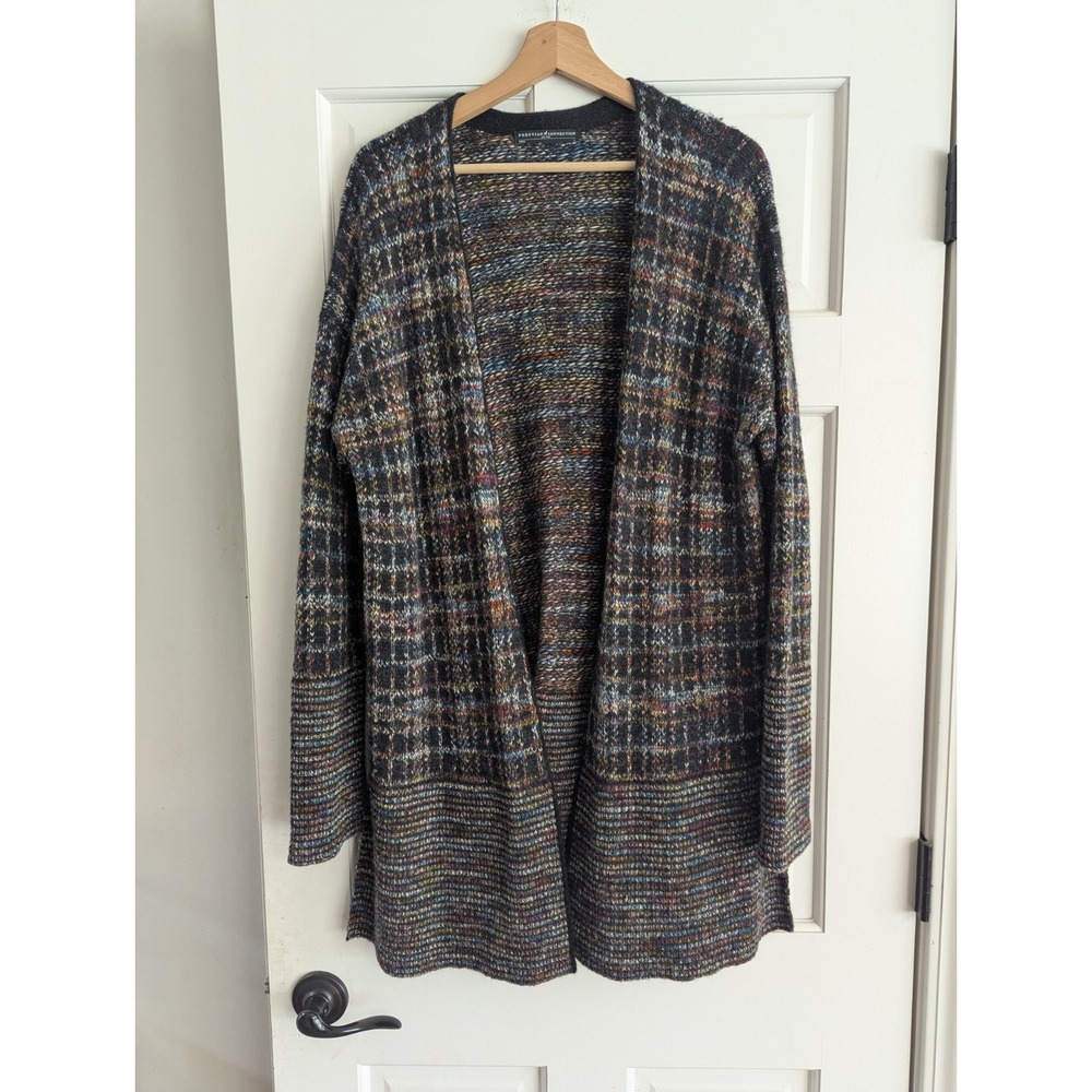 Peruvian Connection Long Cardigan Sweater Women Size L Multi Alpaca Duster Coat